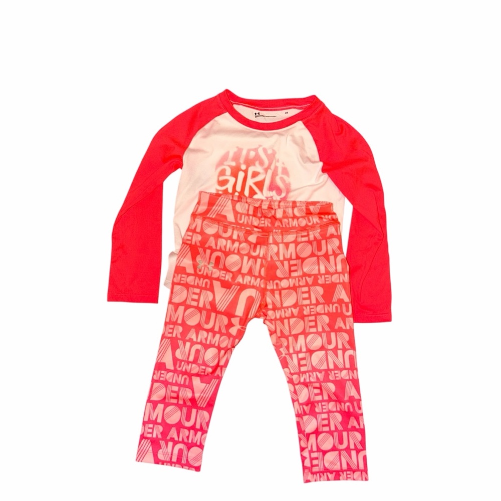 Under Armour Girls Tiny Girls Big World Tee Matching Leggings 4T